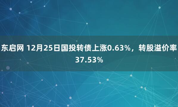 东启网 12月25日国投转债上涨0.63%，转股溢价率37.53%