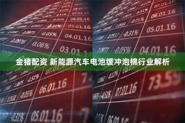 金猪配资 新能源汽车电池缓冲泡棉行业解析