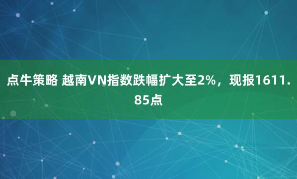 点牛策略 越南VN指数跌幅扩大至2%，现报1611.85点